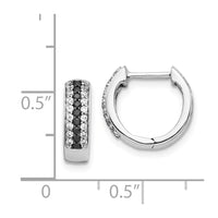 Thumbnail for 14k White Gold Blue and White Diamond Hinged Hoop Earrings