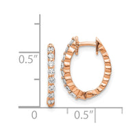 Thumbnail for 14k Rose Oval Hinged Hoop Earring Mountings