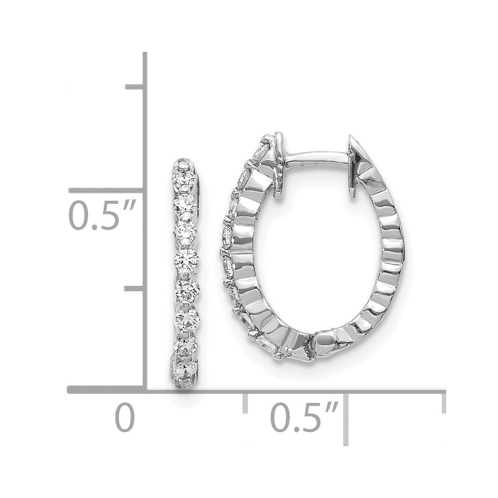 14k Rose Oval Hinged Hoop Earring Mountings