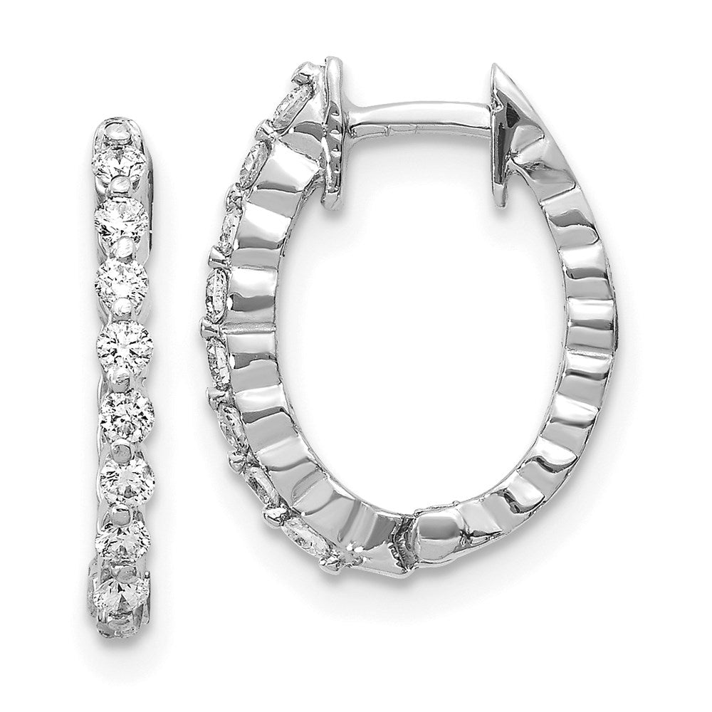 14k Rose Oval Hinged Hoop Earring Mountings