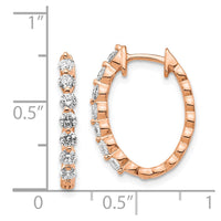 Thumbnail for 14k Rose Oval Hinged Hoop Earring Mountings