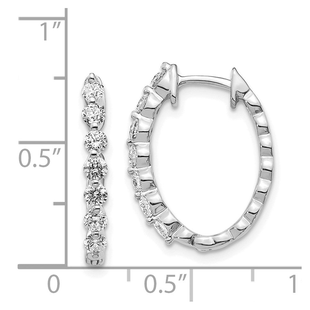 14k Rose Oval Hinged Hoop Earring Mountings