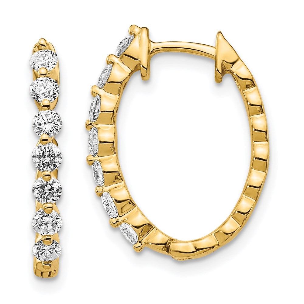 14k Rose Oval Hinged Hoop Earring Mountings