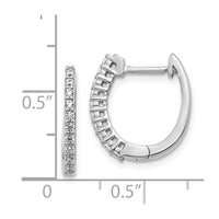 Thumbnail for 14k White Gold Diamond Hinged Hoop Earrings