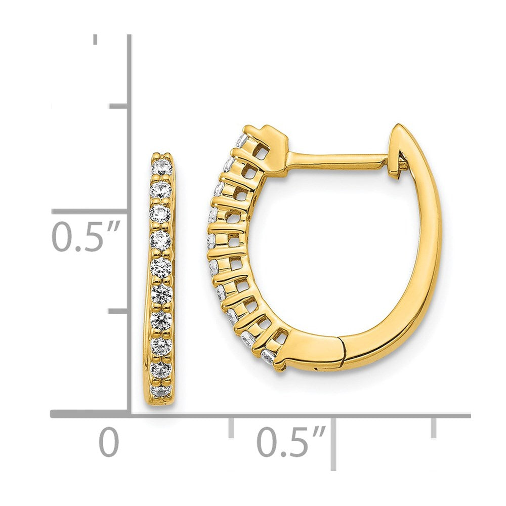 14k White Gold Diamond Hinged Hoop Earrings