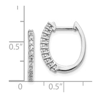 Thumbnail for 14k White Gold Diamond Hinged Hoop Earrings