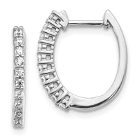 Thumbnail for 14k White Gold Diamond Hinged Hoop Earrings