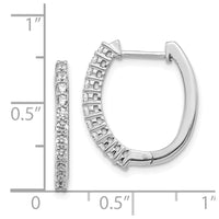 Thumbnail for 14k White Gold Diamond Hinged Hoop Earrings