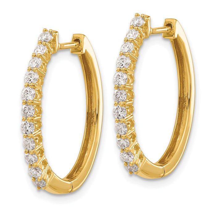 14k White Gold Diamond Hinged Hoop Earrings