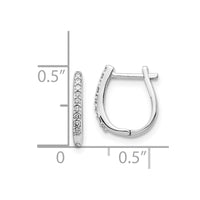 Thumbnail for 14k White Gold Diamond Hinged Hoop Earrings