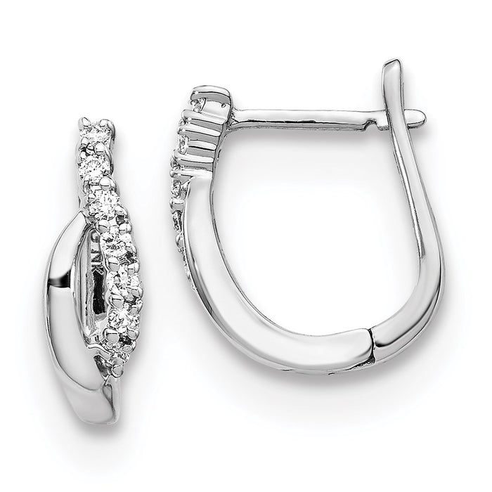 14k White Gold Diamond Hinged Earrings