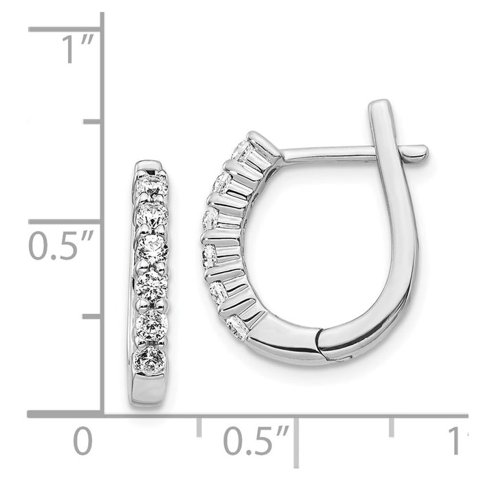 14k Diamond Hinged Hoop Earrings