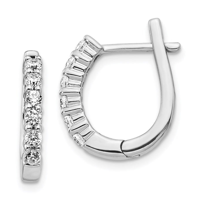 14k Diamond Hinged Hoop Earrings