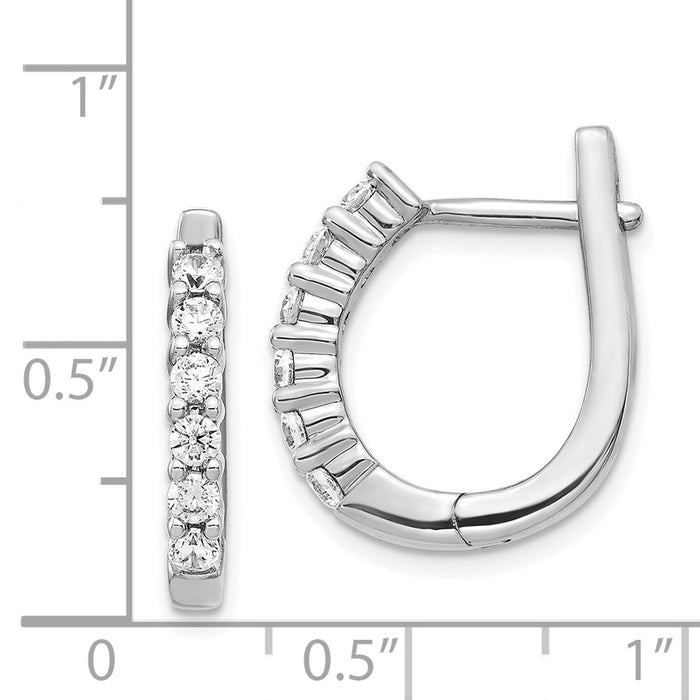 14k Diamond Hinged Hoop Earrings