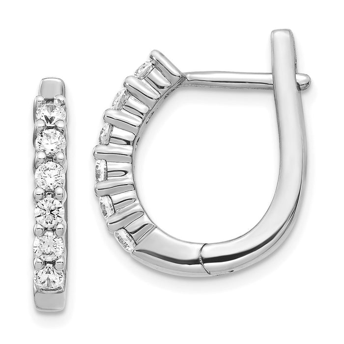 14k Diamond Hinged Hoop Earrings