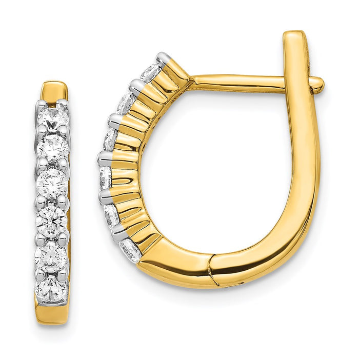 14k Diamond Hinged Hoop Earrings