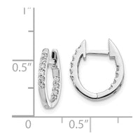 Thumbnail for 14k White Gold In/Out Diamond Hinged Hoop Earrings