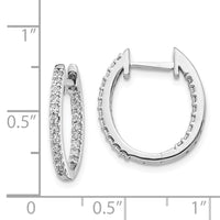 Thumbnail for 14k White Gold In/Out Diamond Hinged Hoop Earrings