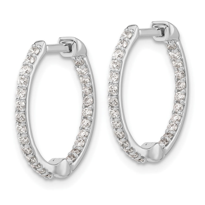 14k Diamond In/Out Hinged Hoop Earrings