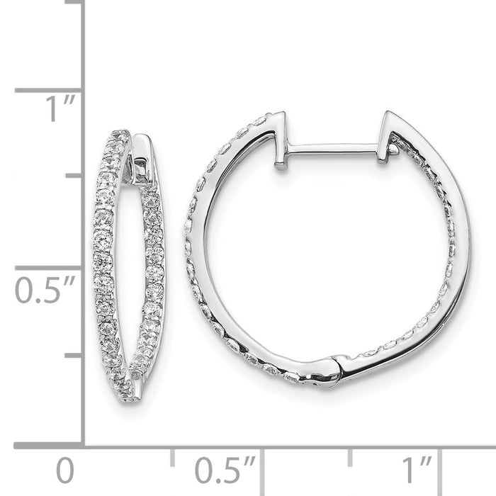 14k Diamond In/Out Hinged Hoop Earrings