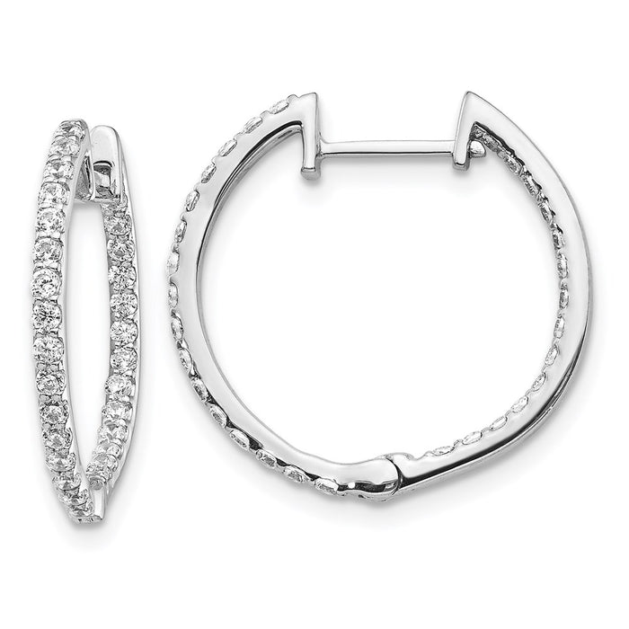 14k Diamond In/Out Hinged Hoop Earrings