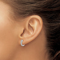 Thumbnail for 14k White Gold In/Out Diamond Hinged Hoop Earrings