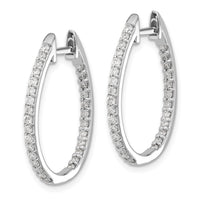 Thumbnail for 14k White Gold In/Out Diamond Hinged Hoop Earrings