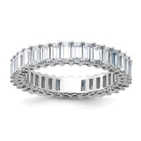 Thumbnail for 14kw Emerald-cut D E F Pure Light Moissanite Eternity Band