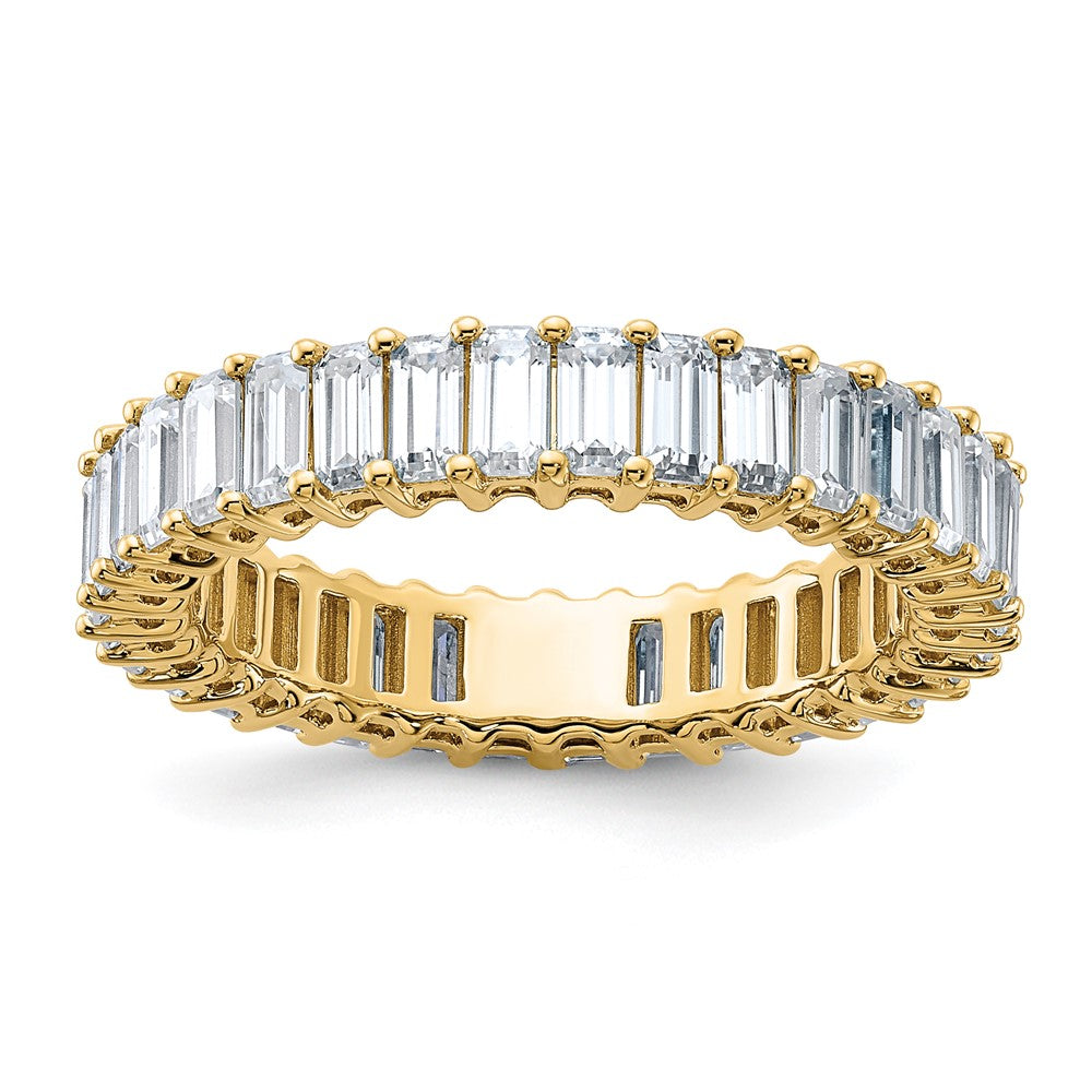 14k Emerald-cut D E F Pure Light Moissanite Eternity Band