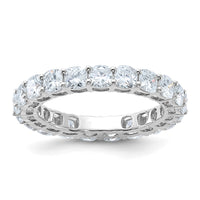 Thumbnail for 14kw Cushion D E F Pure Light Moissanite Eternity Band
