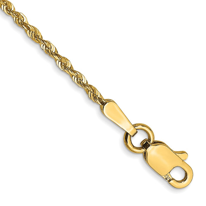 14k 1.5mm Diamond-cut Extra-Light Rope Chain