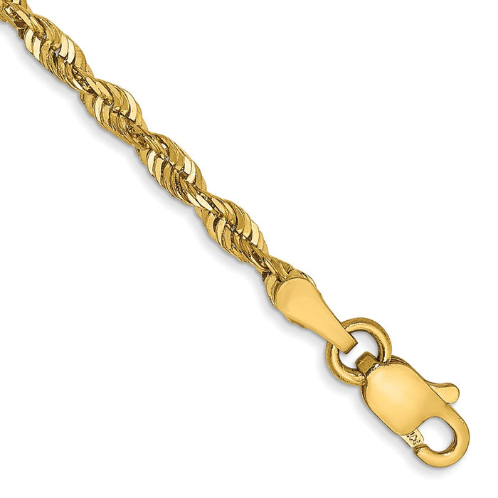 14k 2.5mm Extra-Light D/C Rope Chain