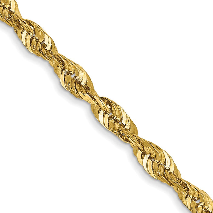 14k 2.5mm Extra-Light D/C Rope Chain