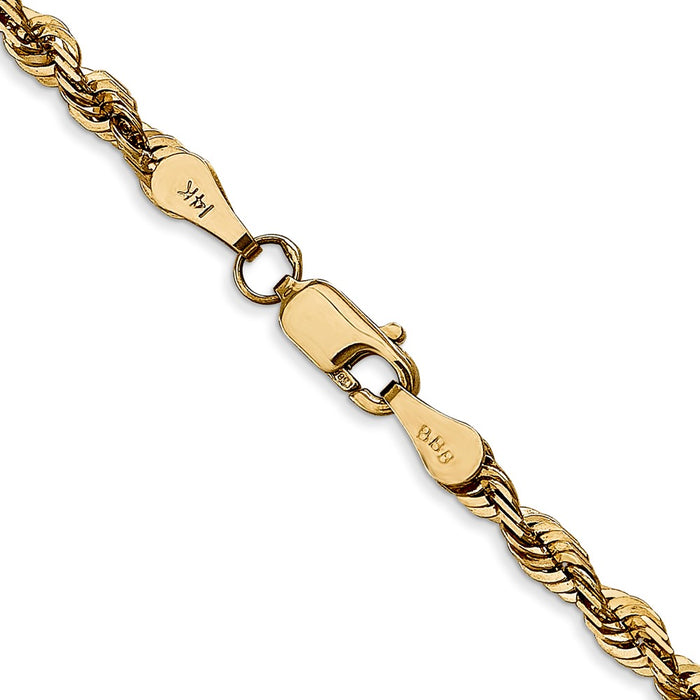 14k 4mm Extra-Light D/C Rope Chain