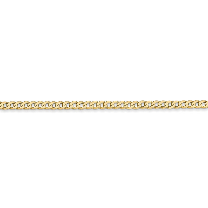 14k 2.2mm Flat Beveled Curb Chain