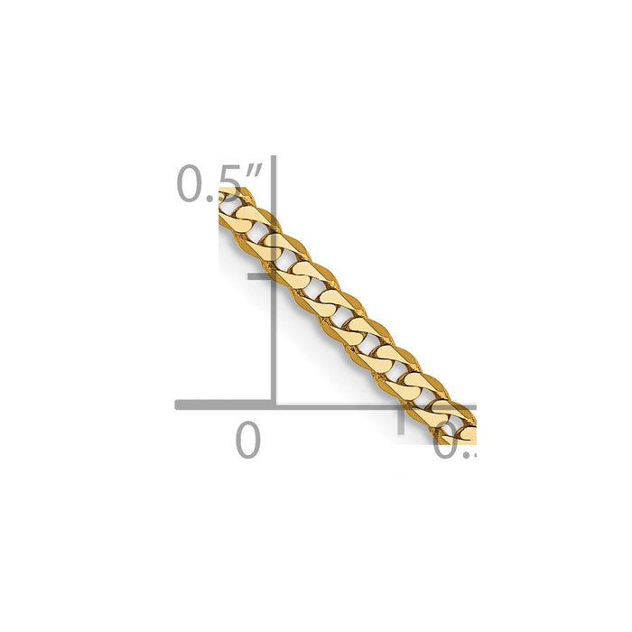 14k 2.2mm Flat Beveled Curb Chain