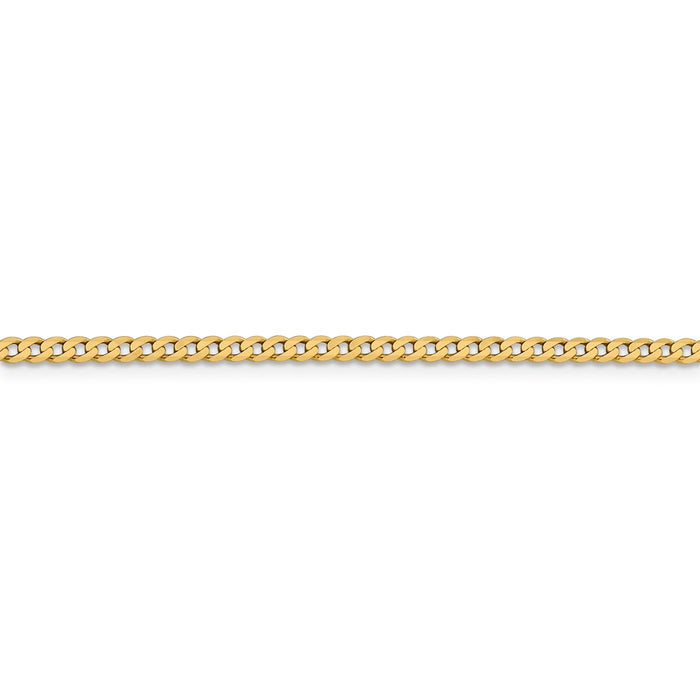 14k 2.3mm Flat Beveled Curb Chain