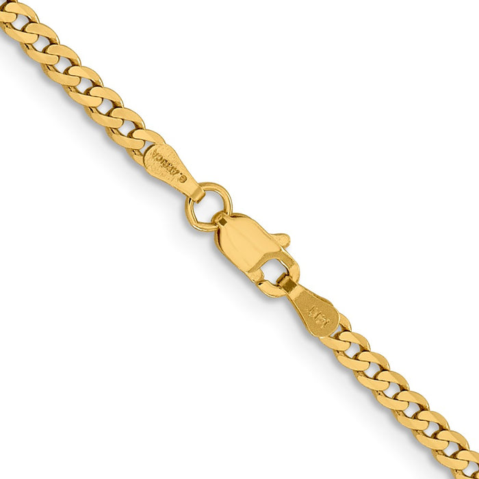 14k 2.3mm Flat Beveled Curb Chain