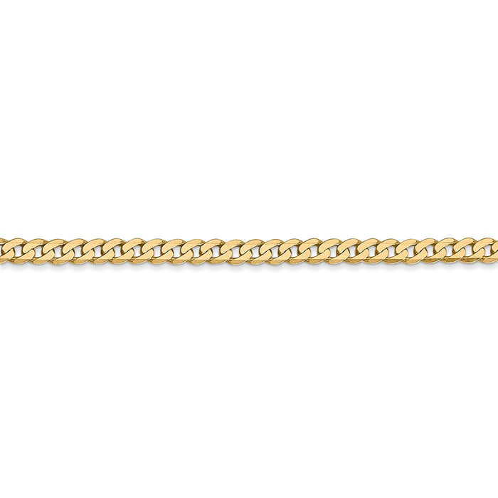 14k 2.9mm Flat Beveled Curb Chain