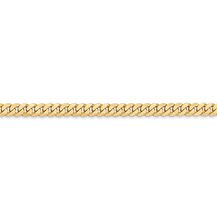 14k 3.9mm Flat Beveled Curb Chain