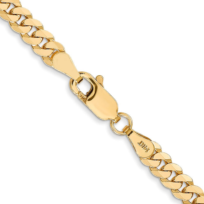 14k 3.9mm Flat Beveled Curb Chain