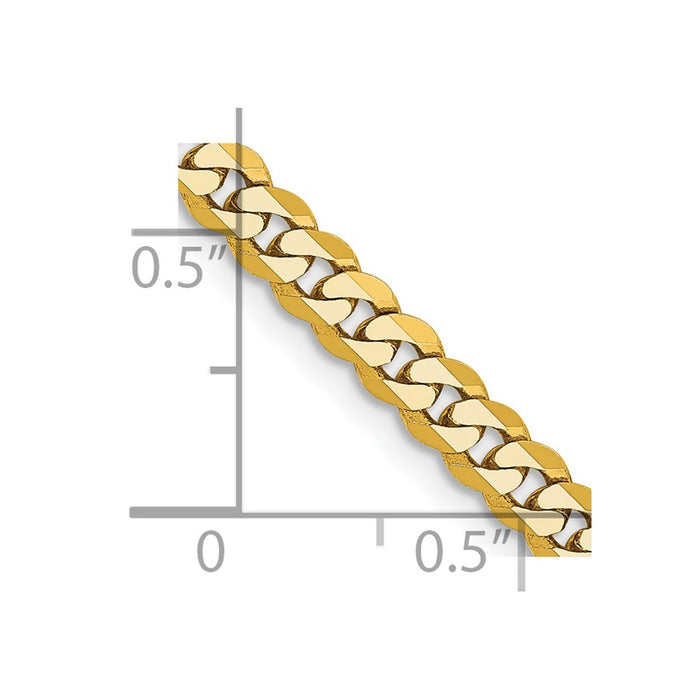 14k 3.9mm Flat Beveled Curb Chain