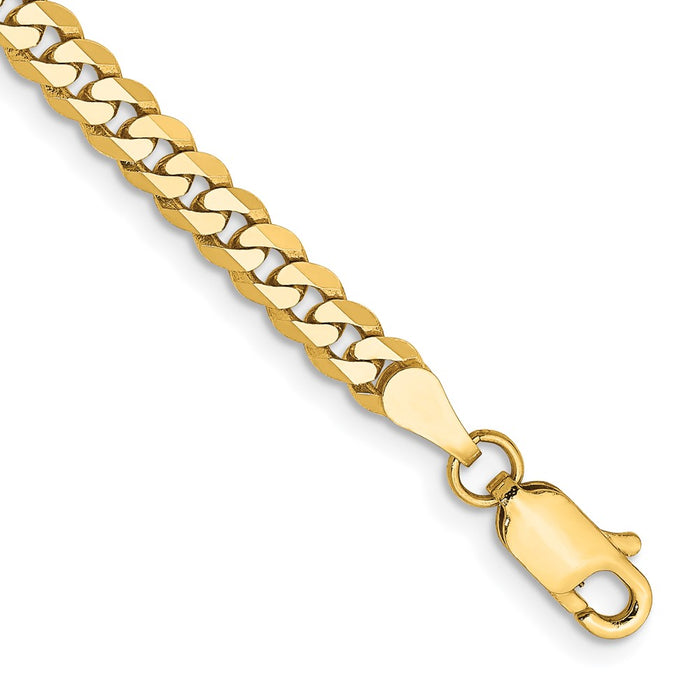 14k 3.9mm Flat Beveled Curb Chain