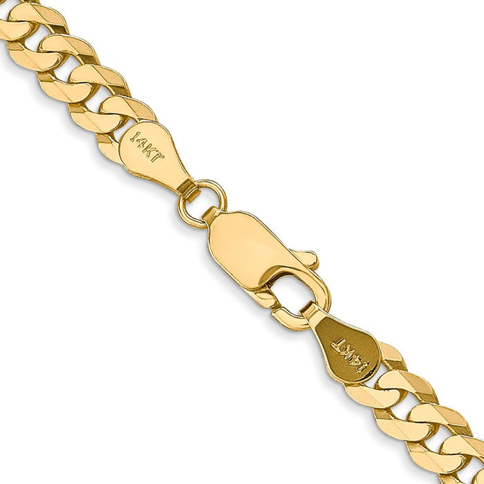 14k 4.75mm Flat Beveled Curb Chain