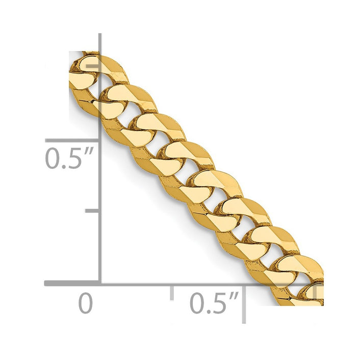 14k 4.75mm Flat Beveled Curb Chain