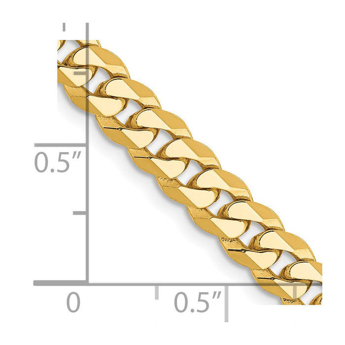 14k 5.75mm Flat Beveled Curb Chain