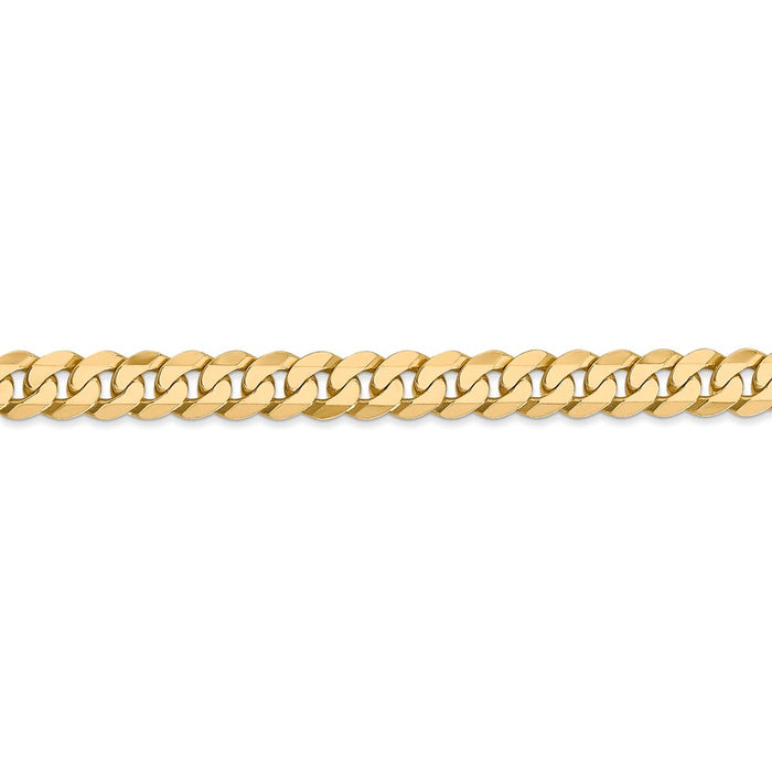 14k 6.25mm Flat Beveled Curb Chain