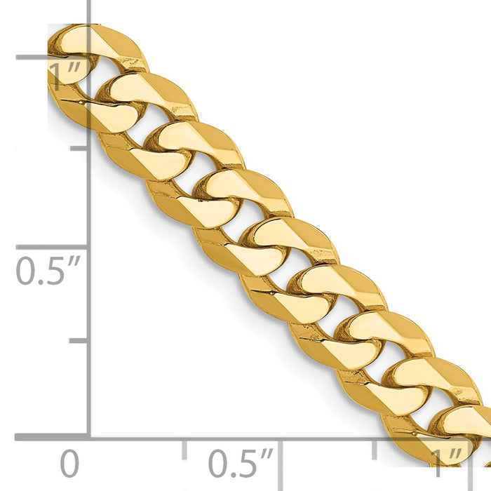 14k 6.25mm Flat Beveled Curb Chain