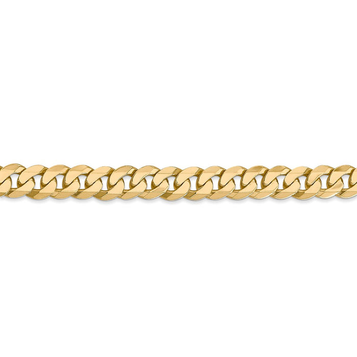 14k 7.25mm Flat Beveled Curb Chain