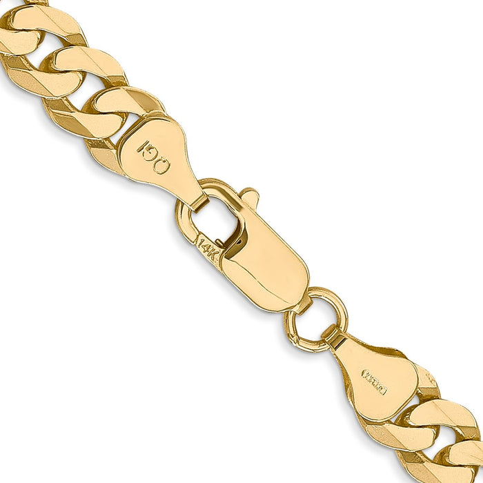 14k 7.25mm Flat Beveled Curb Chain